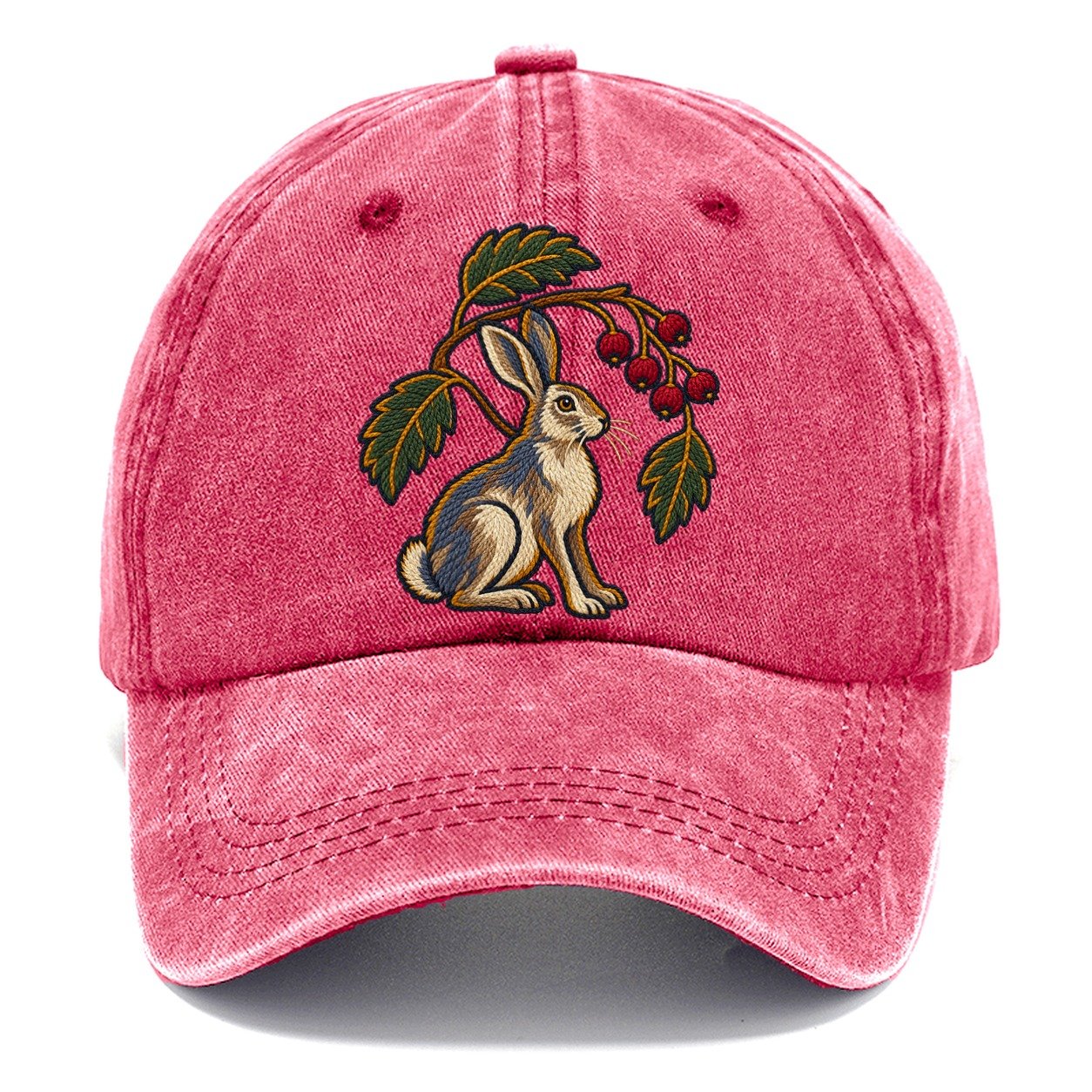 Scottish Rowan And Mountain Hare Uk Culture Heritage Classic Cap – Pomegranate Blush