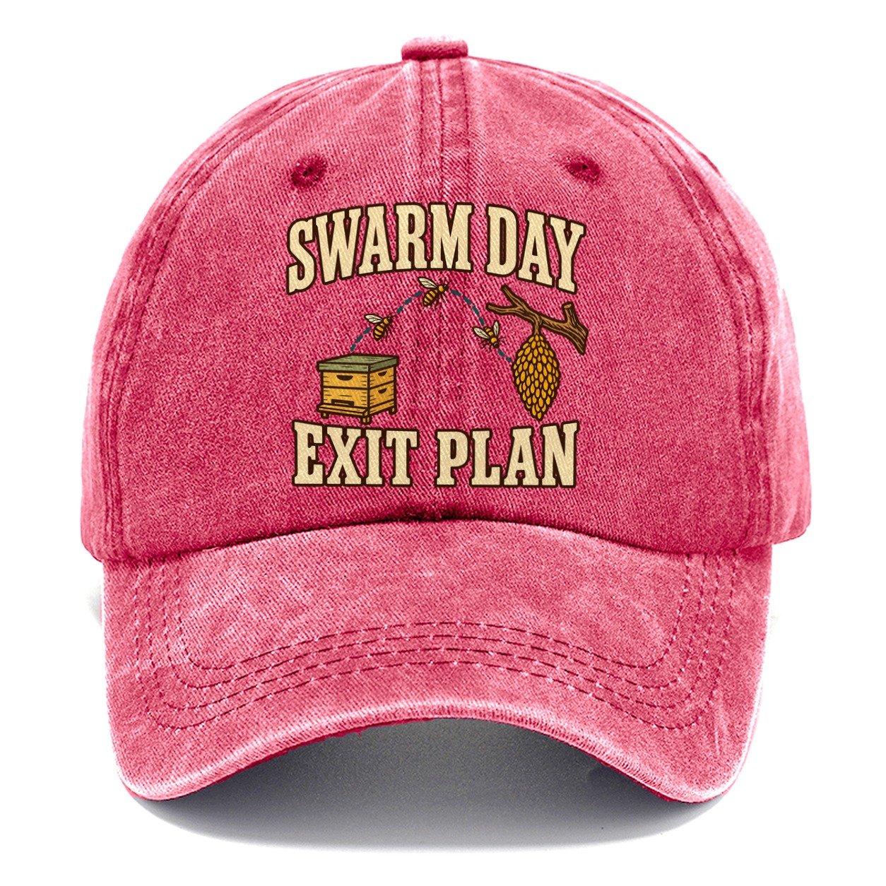 Swarm Day Exit Plan Beekeeping Classic Cap – Pomegranate Blush