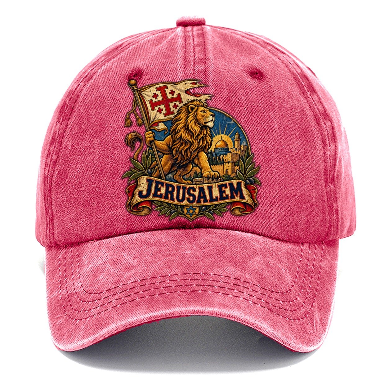 Lion With Jerusalem Banner Jerusalem Classic Cap – Pomegranate Blush
