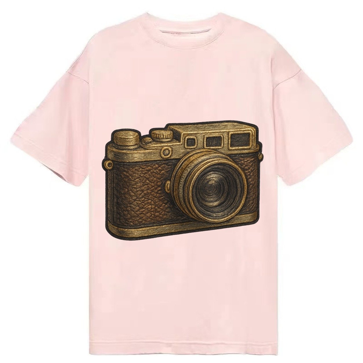 Film Camera Vintage 35mm Camera With Leather And Chrome Classic T-shirt – Pink