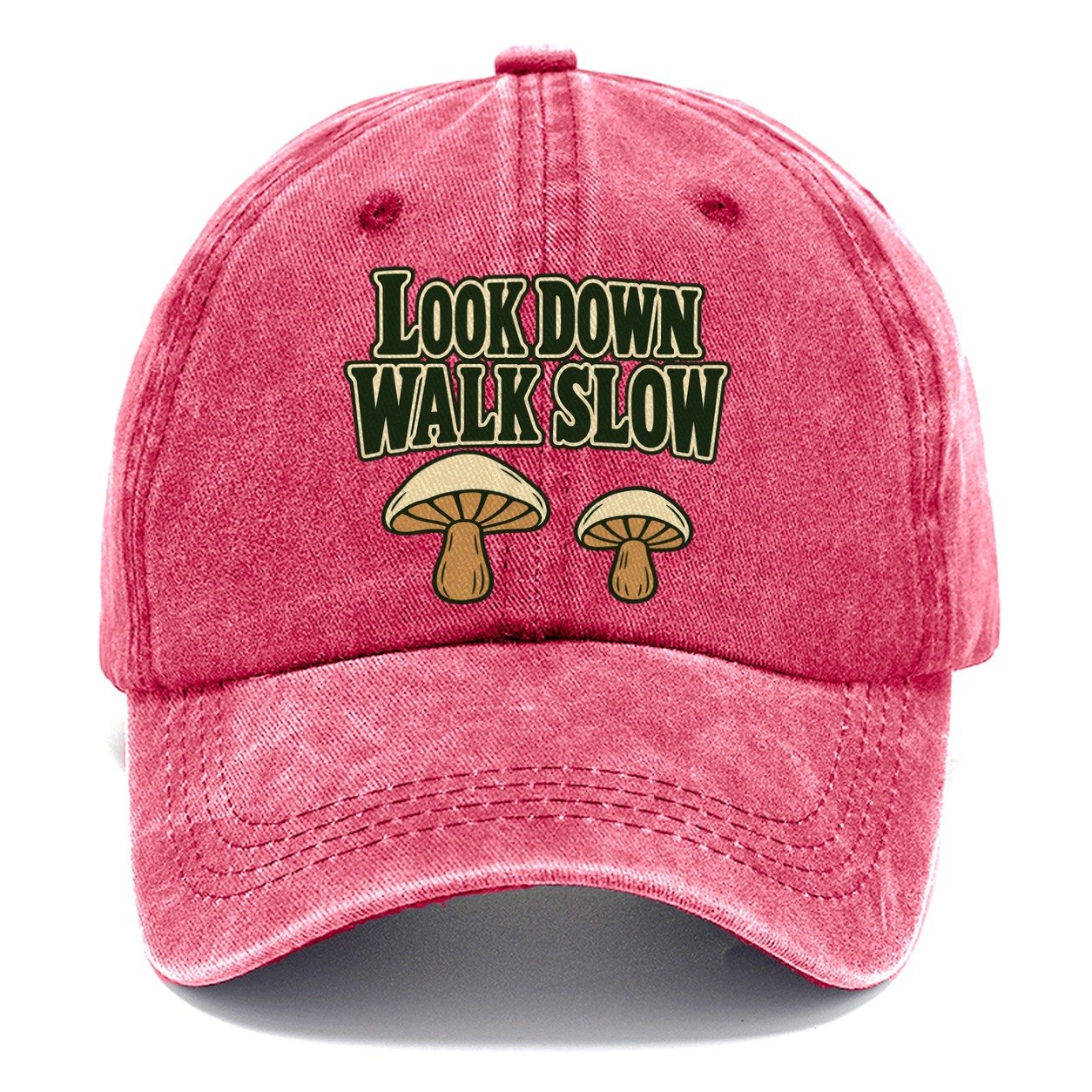 Look Down Walk Slow Foraging And Mycology Classic Cap – Pomegranate Blush