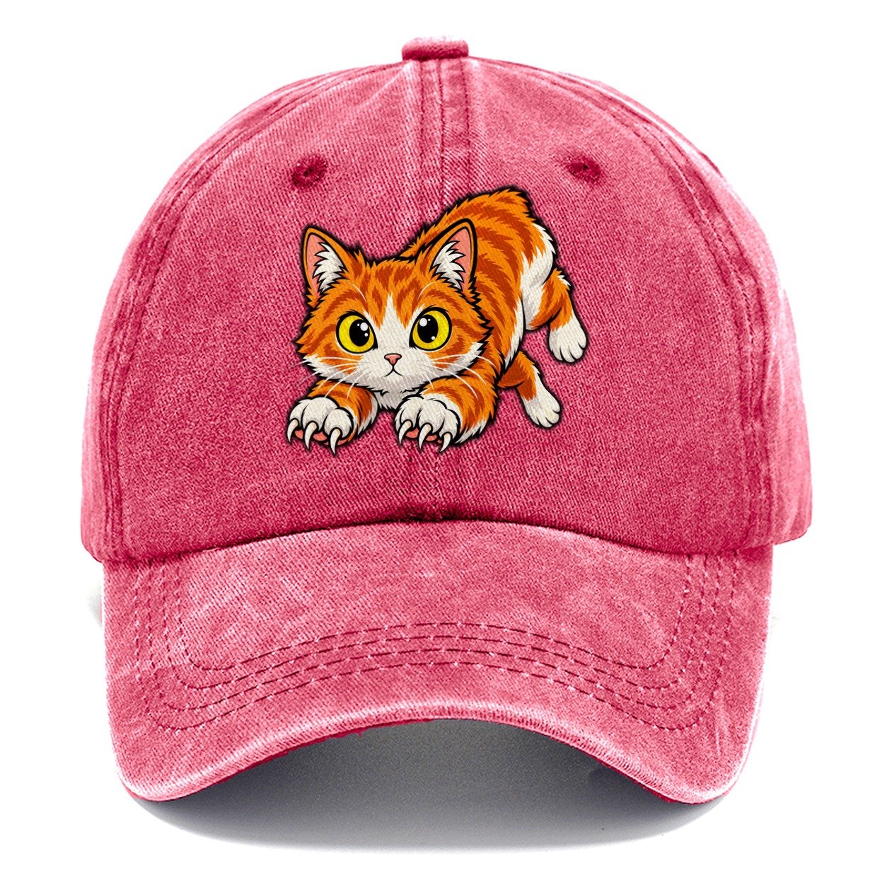 Manx Hopping Peeking Cats Classic Cap – Pomegranate Blush