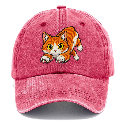 Manx Hopping Peeking Cats Classic Cap – Pomegranate Blush