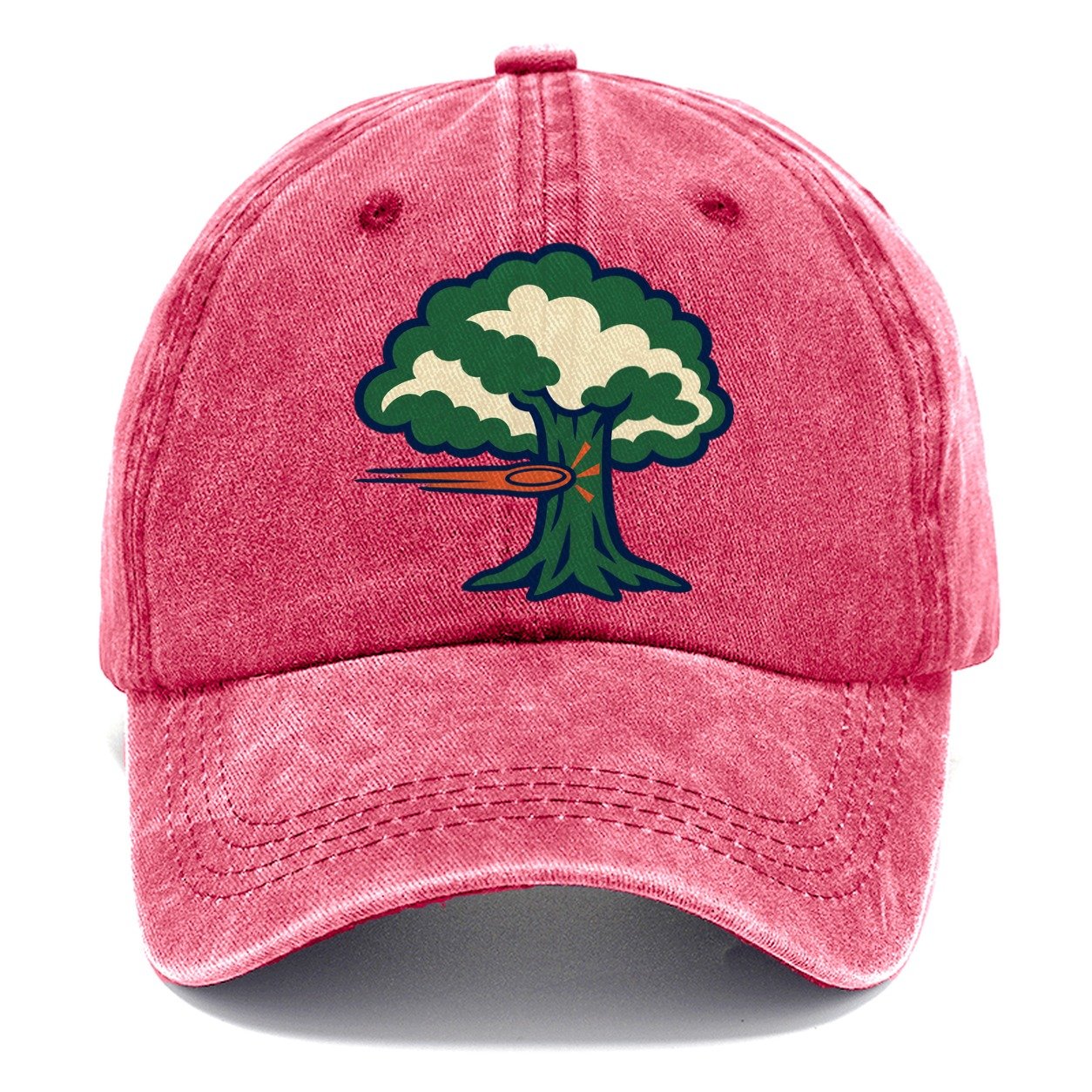 Tree Impact Diagram Disc Golf Classic Cap – Pomegranate Blush