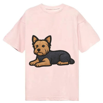 Yorkshire Terrier Blue And Tan Relaxed Lying Down With Head Classic T-shirt – Pink