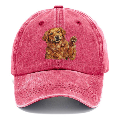 Golden Retriever Embroidered Classic Cap – Pomegranate Blush
