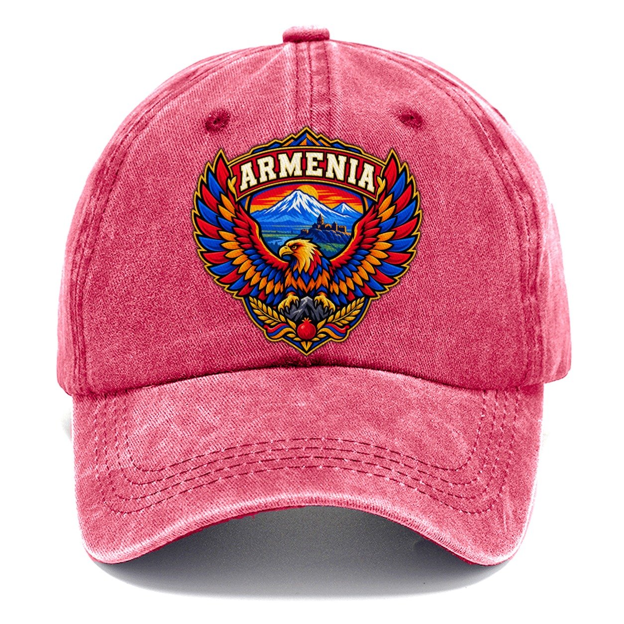 Armenia Retro Badge Country Logos Classic Cap – Pomegranate Blush