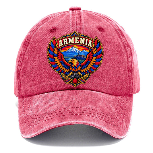 Armenia Retro Badge Country Logos Classic Cap – Pomegranate Blush