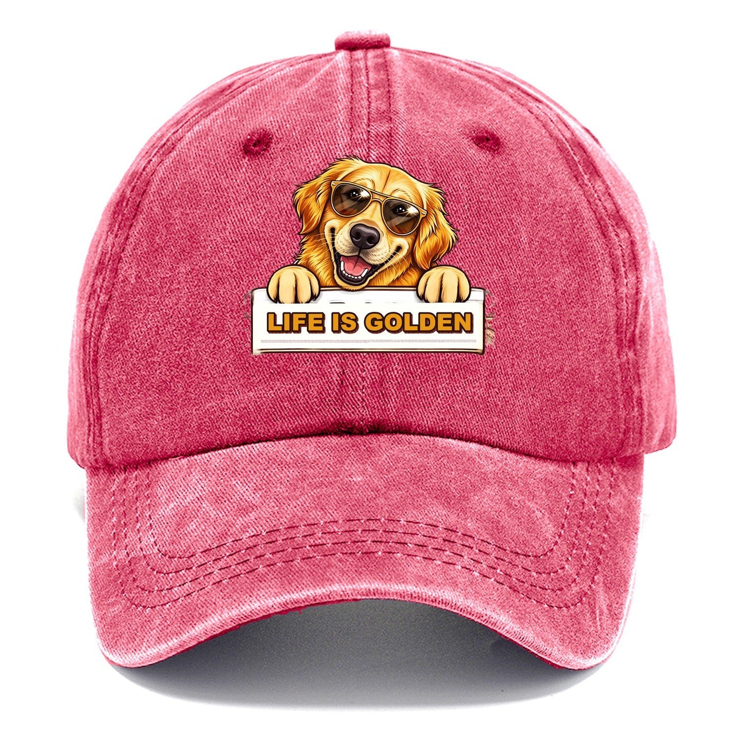 Life Is Golden Retriever Classic Cap – Pomegranate Blush
