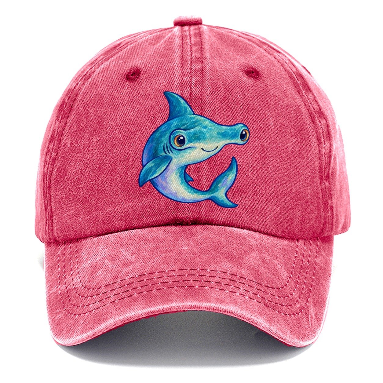 Hammerhead Shark Crescent Turn Sea Sprite Classic Cap – Pomegranate Blush