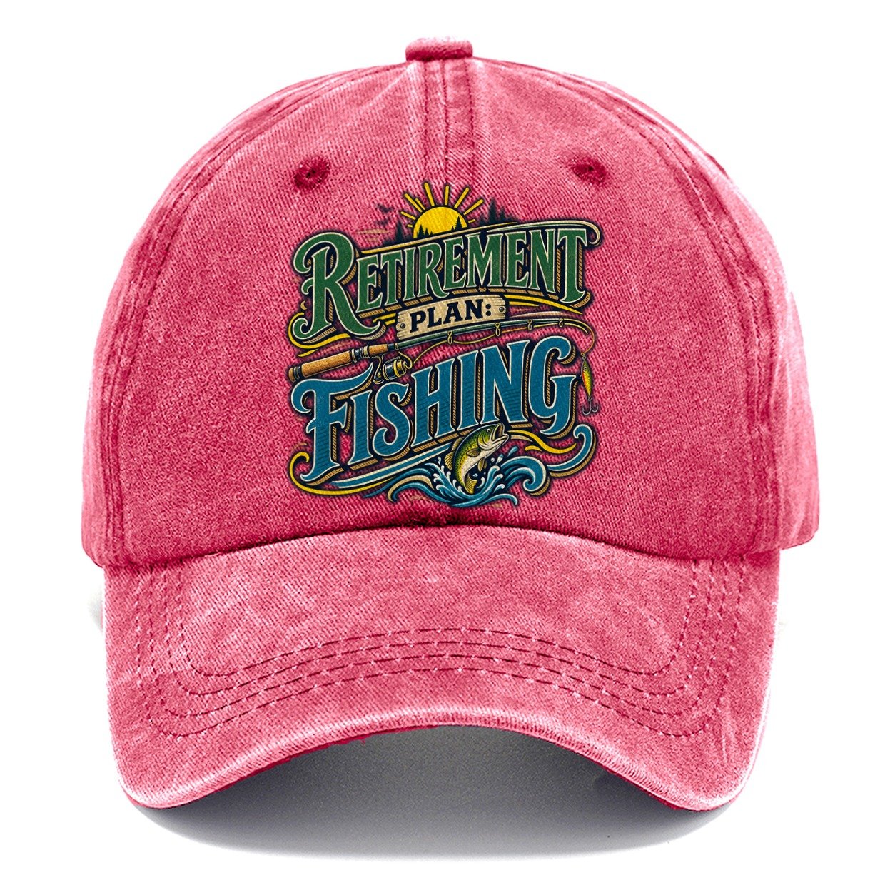 Retirement Plan Fishing Retired Living Classic Cap – Pomegranate Blush