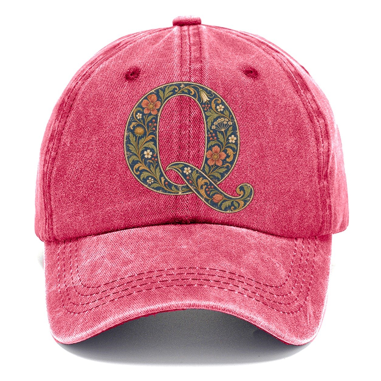 Wildflower Q Monogram Classic Cap – Pomegranate Blush