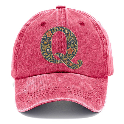 Wildflower Q Monogram Classic Cap – Pomegranate Blush