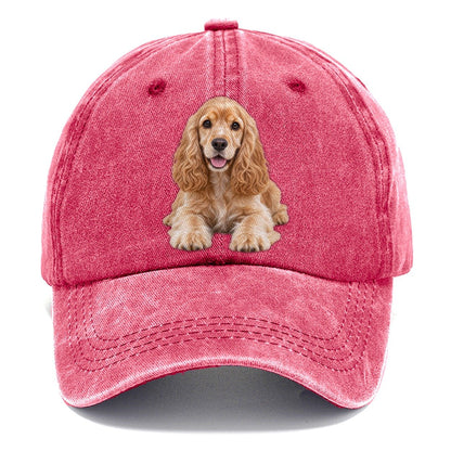 Cocker Spaniel Lying Down Top Breeds Classic Cap – Pomegranate Blush
