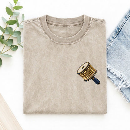 Cabasa Bead Roll Left Chest Vintage T-shirt – Off White