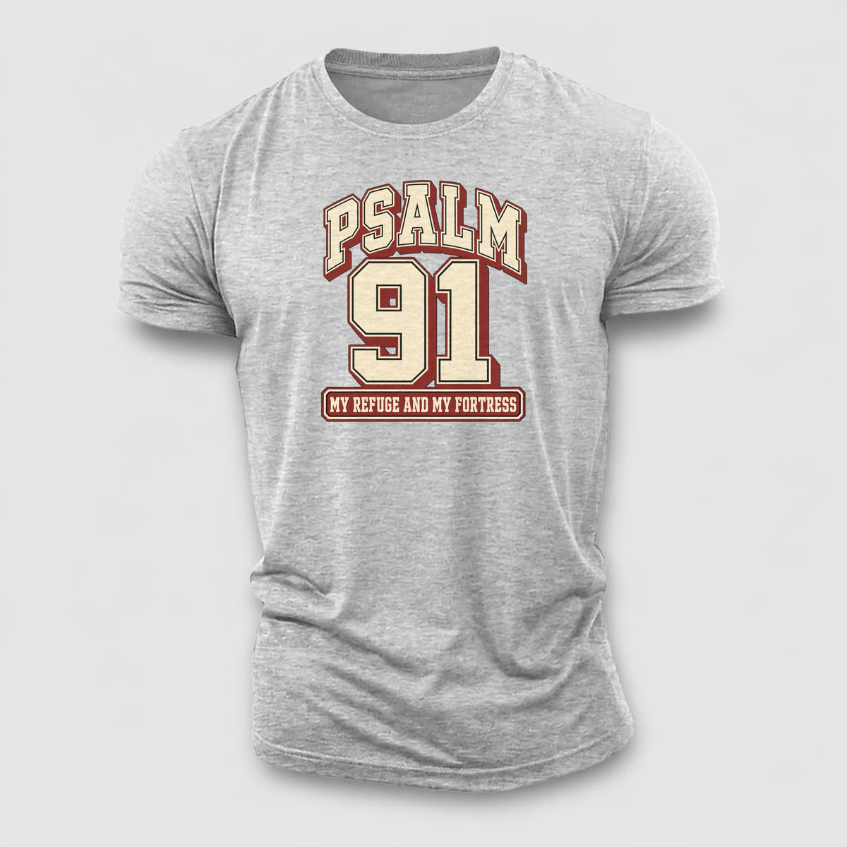 Psalm 91 Varsity Chapel Varsity Cotton T-Shirt – Sport Grey