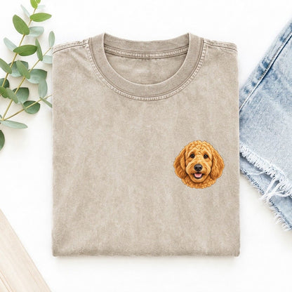 Goldendoodle Left Chest Vintage T-shirt – Off White