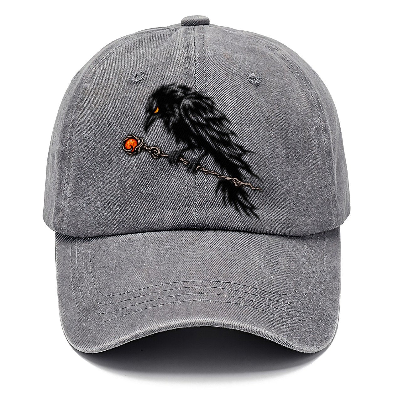 Raven Perched On A Wand Witch Magic Classic Cap – Urban Haze
