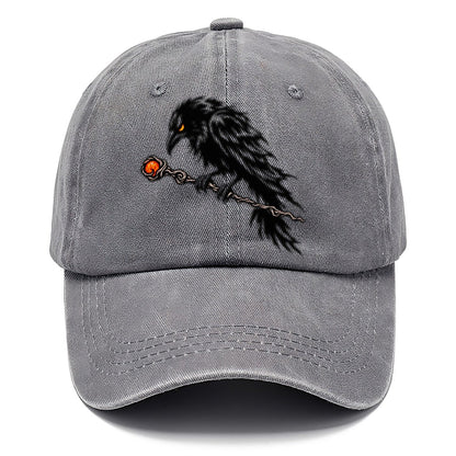 Raven Perched On A Wand Witch Magic Classic Cap – Urban Haze