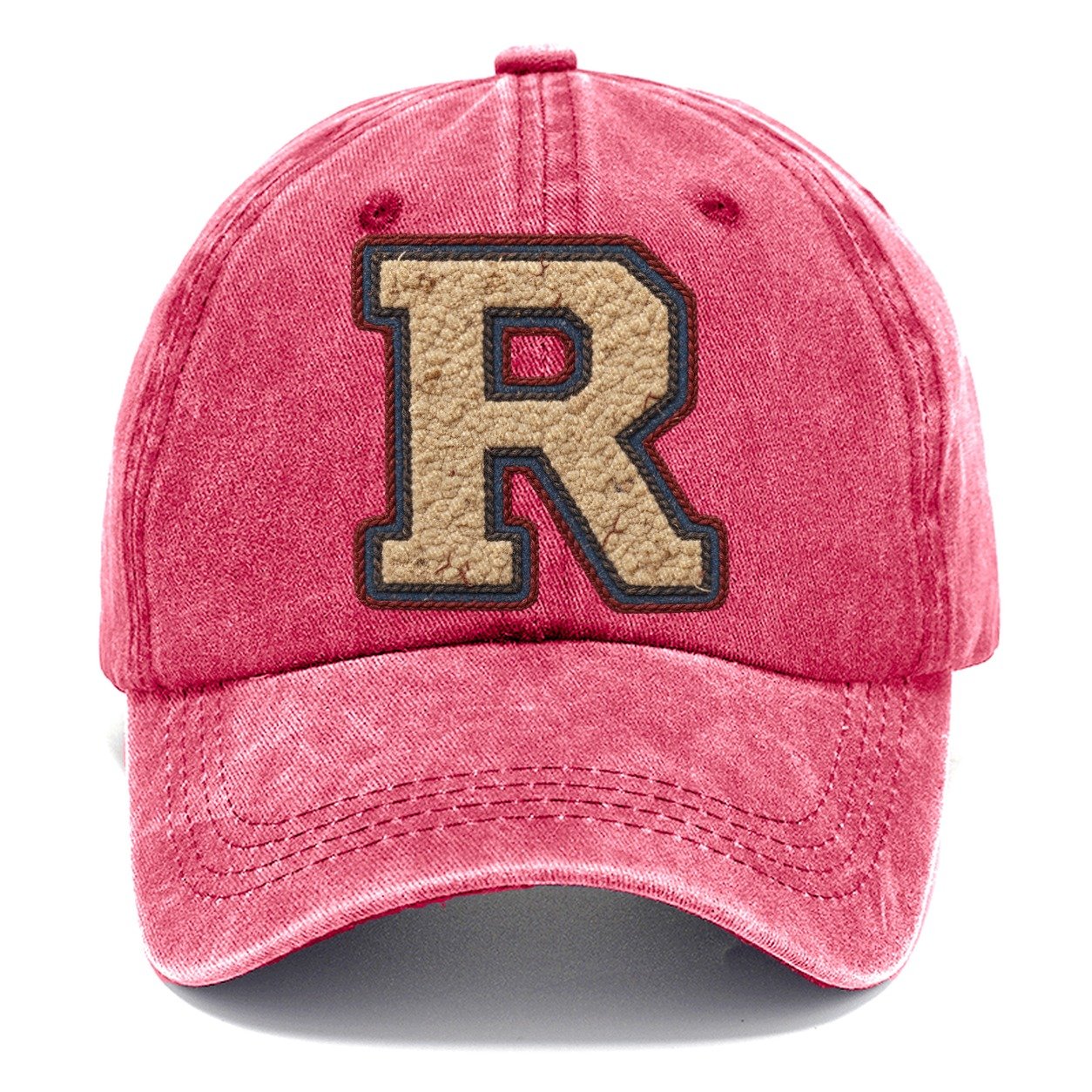 Varsity Chenille R Monogram Classic Cap – Pomegranate Blush
