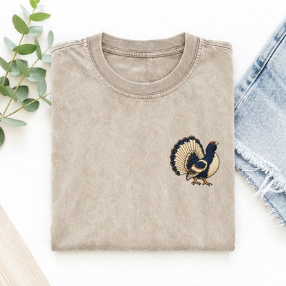 Capercaillie Fan Turn Left Chest Vintage T-shirt – Off White