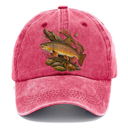 Brown Trout Specimen Study Fishing Club Classic Cap – Pomegranate Blush
