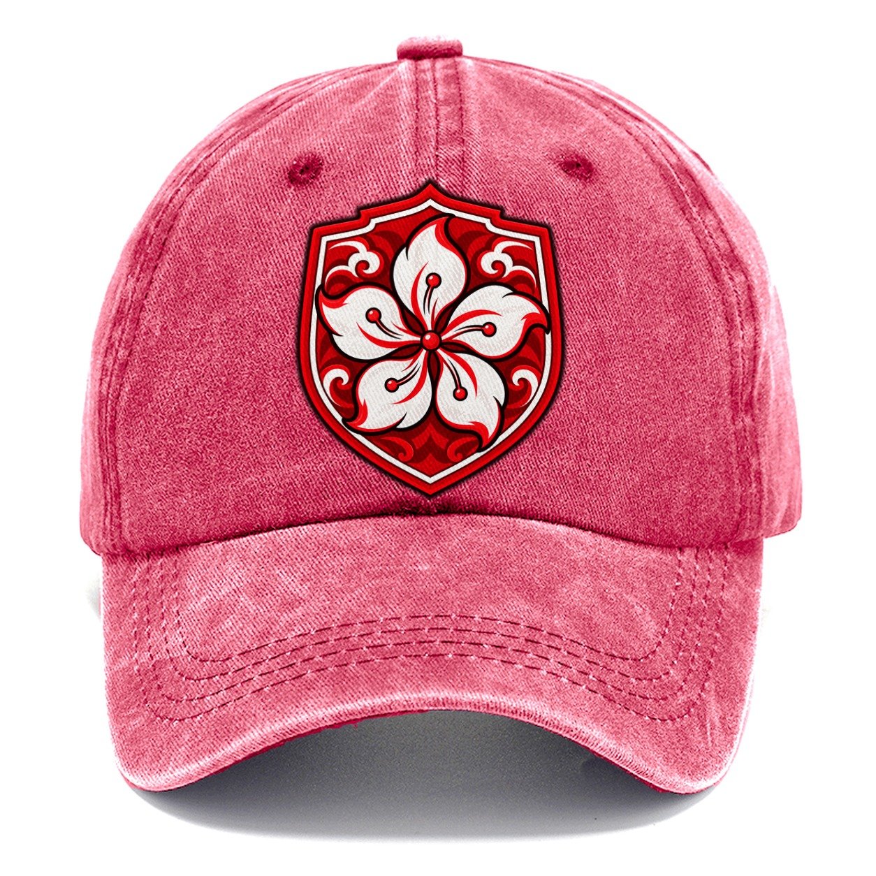 Hong Kong Minimal Emblem Country Logos Classic Cap – Pomegranate Blush