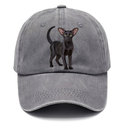 Oriental Shorthair Standing Three Quarter Realistic Cat Portrait Classic Cap – Urban Haze