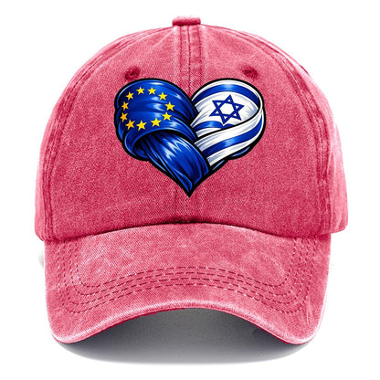 Eu Israel Intertwined Flag Heart Classic Cap – Pomegranate Blush
