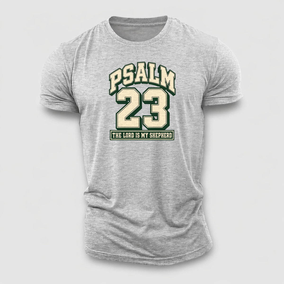 Psalm 23 Varsity Chapel Varsity Cotton T-Shirt – Sport Grey
