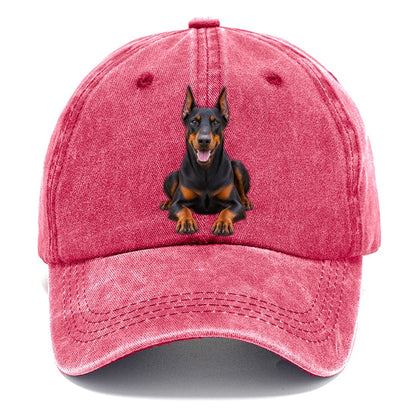 Doberman Pinscher Sitting Top Breeds Classic Cap – Pomegranate Blush