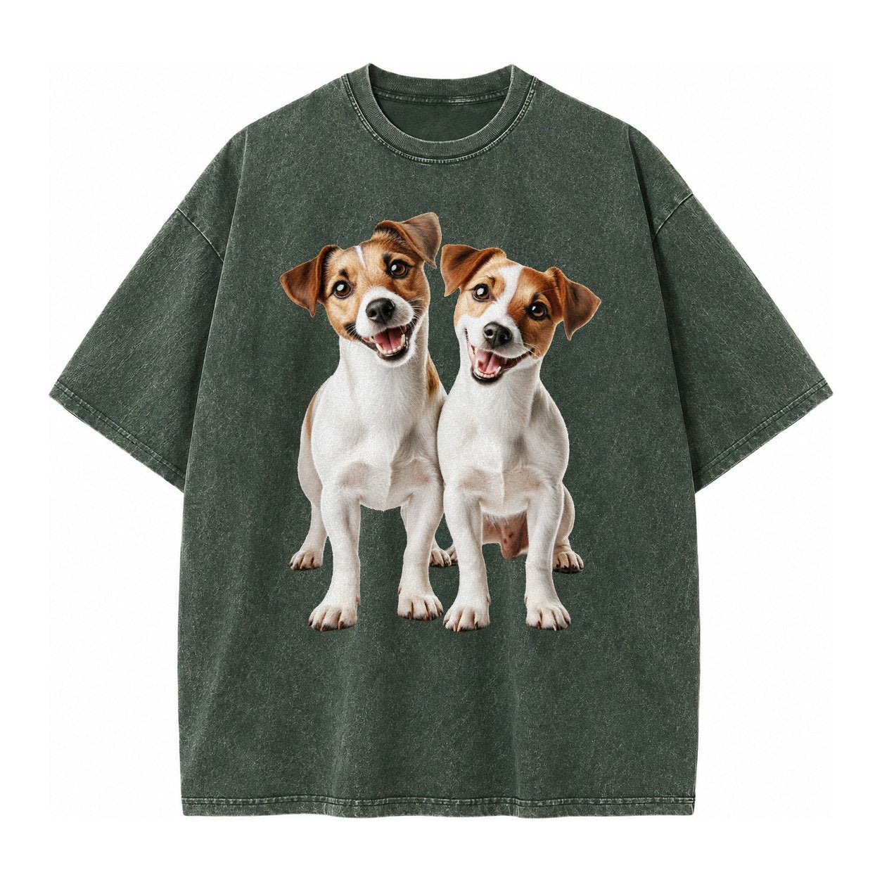 Two Jack Russels Vintage T-shirt – Forest Mist