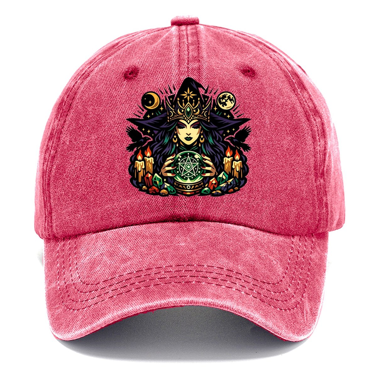 Mystic Witch Priestess Crystal Classic Cap – Pomegranate Blush