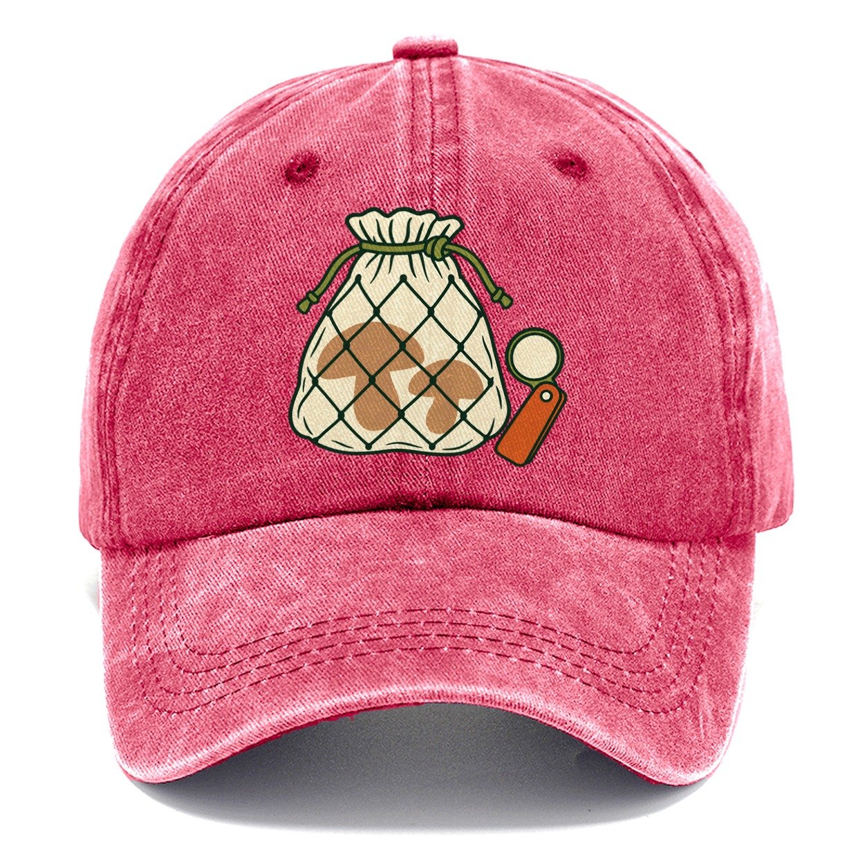 Mesh Bag And Hand Lens Foraging And Mycology Classic Cap – Pomegranate Blush