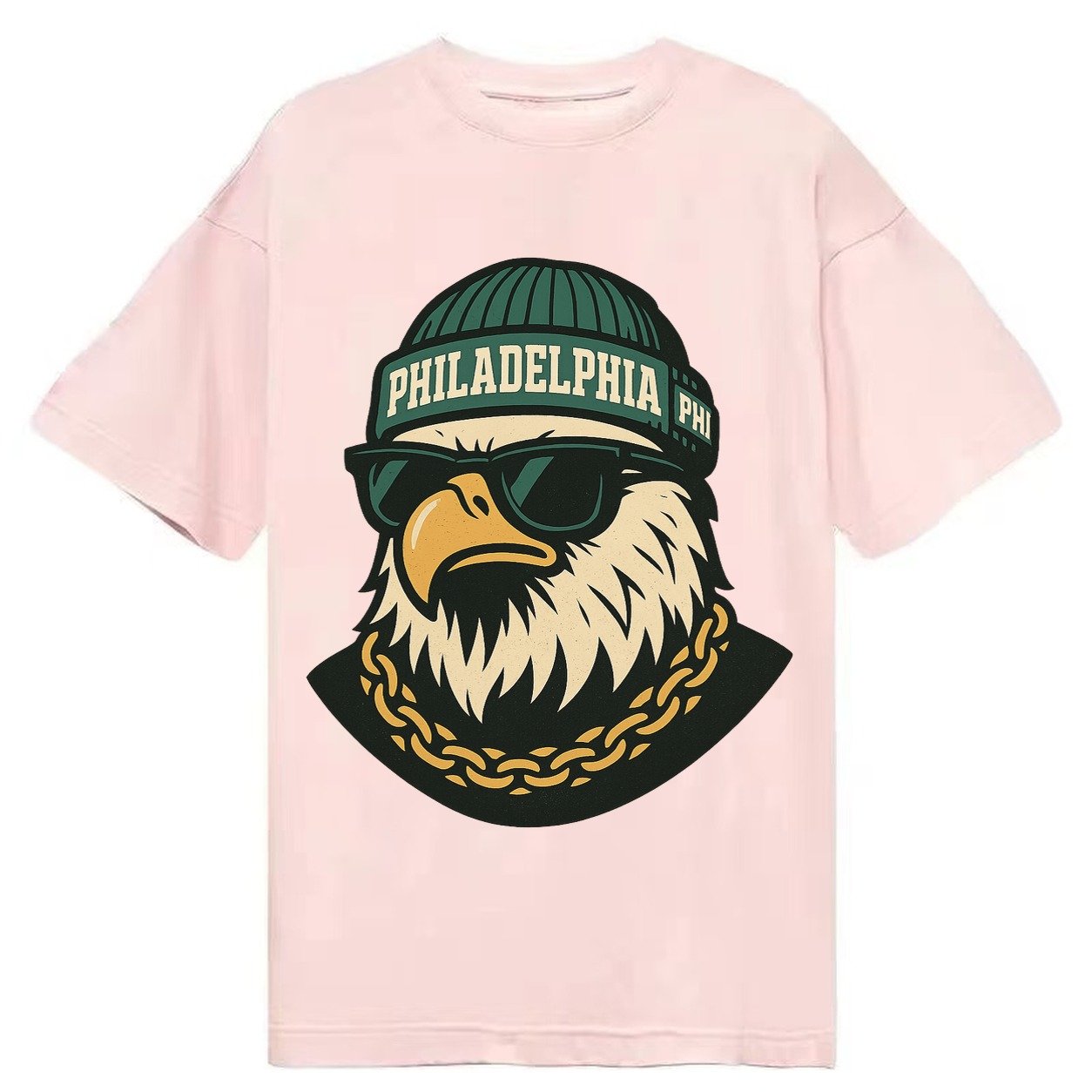 Animaleaglelocationtextphiladelphiainitialsphibeaniecolorgre Classic T-shirt – Pink