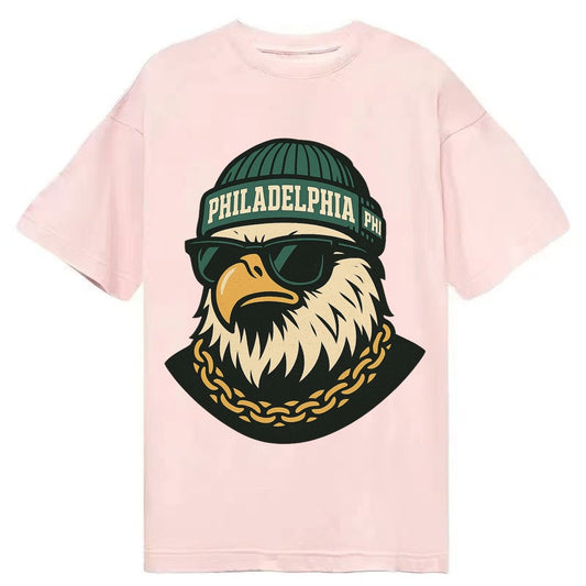 Animaleaglelocationtextphiladelphiainitialsphibeaniecolorgre Classic T-shirt – Pink