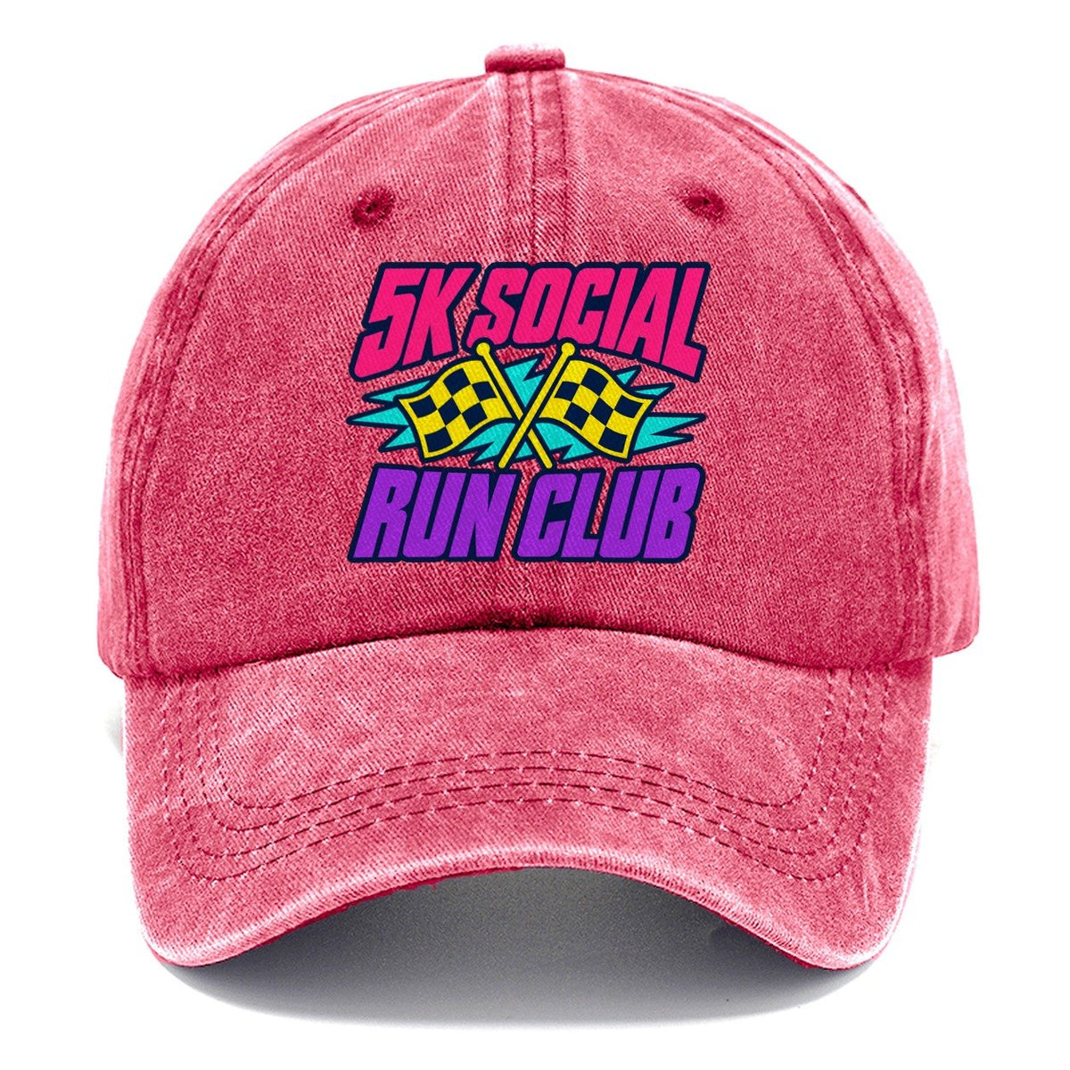 5K Social Run Club 90S Running Clubs Classic Cap – Pomegranate Blush