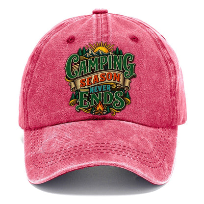 Camping Season Never Ends Retired Living Classic Cap – Pomegranate Blush