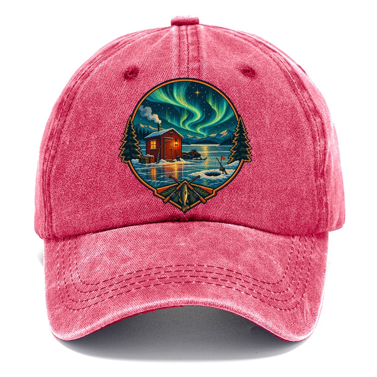 Northern Ice Shack Night Fishing Club Classic Cap – Pomegranate Blush