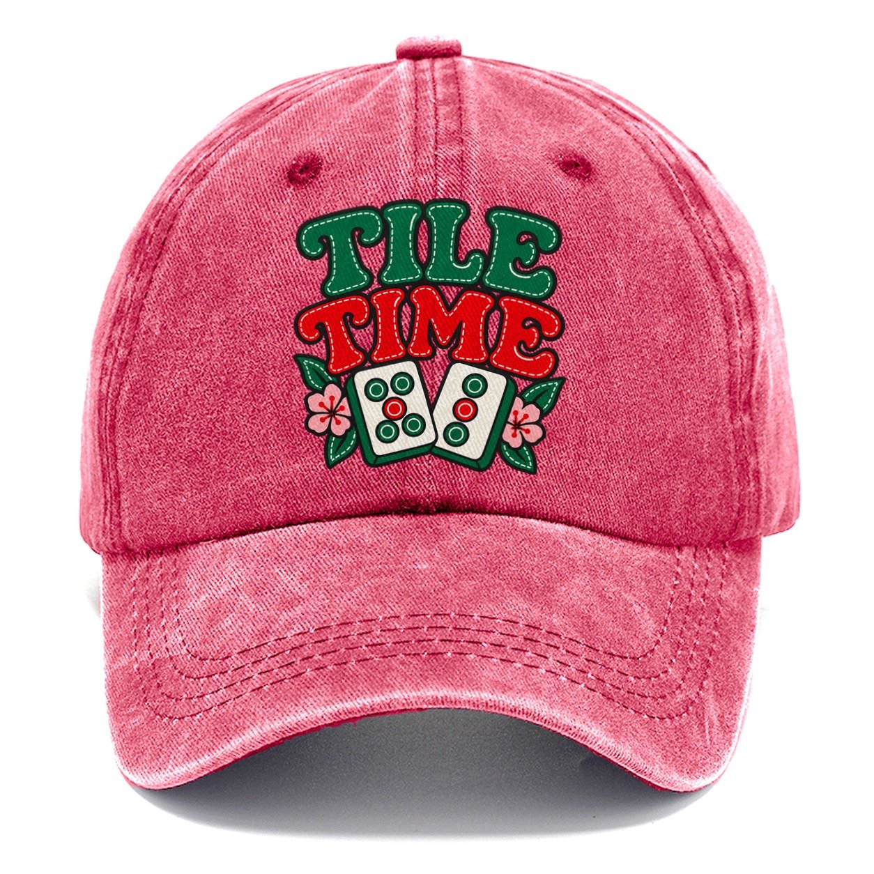 Tile Time Mahjong Game Night Classic Cap – Pomegranate Blush