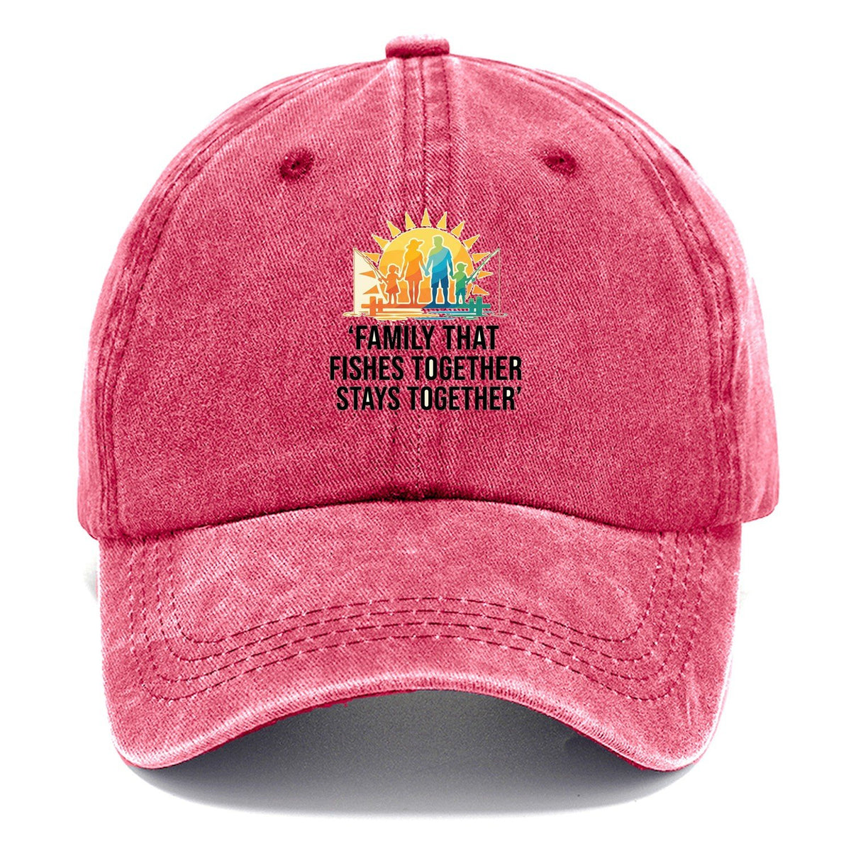 Family Fishes Together Classic Cap – Pomegranate Blush