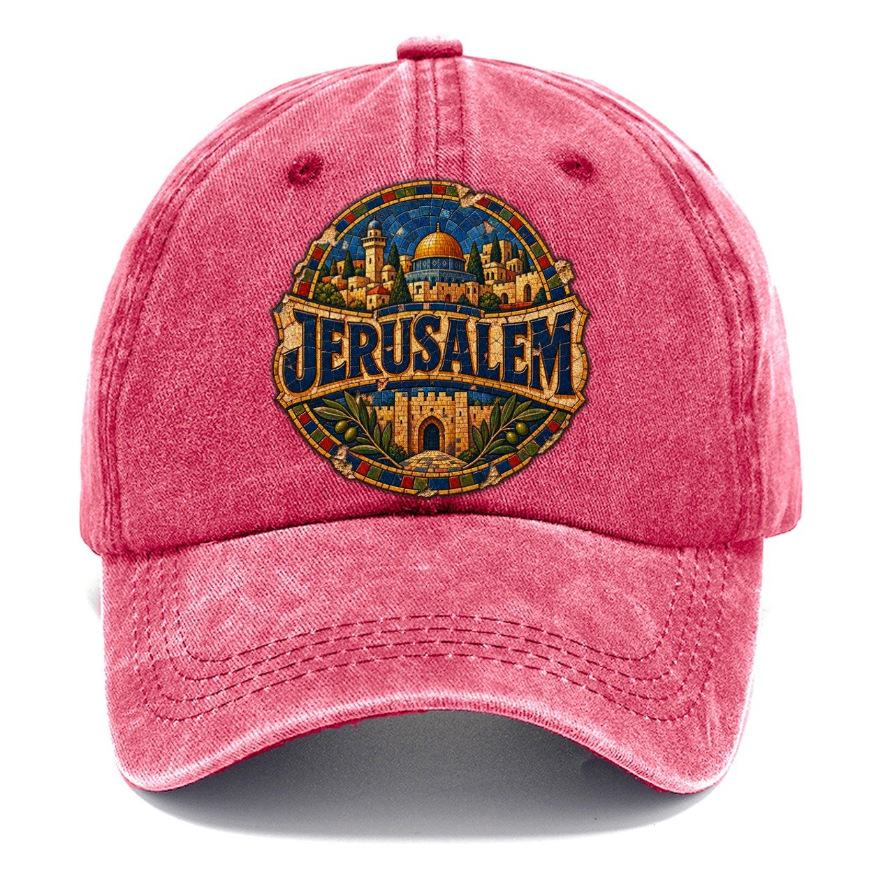 Mosaic Jerusalem Wordmark Jerusalem Classic Cap – Pomegranate Blush