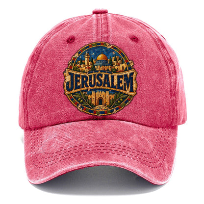 Mosaic Jerusalem Wordmark Jerusalem Classic Cap – Pomegranate Blush