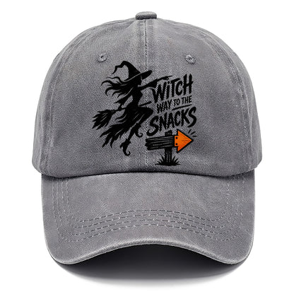 Witch Way To The Snacks Slogan Witch Magic Classic Cap – Urban Haze