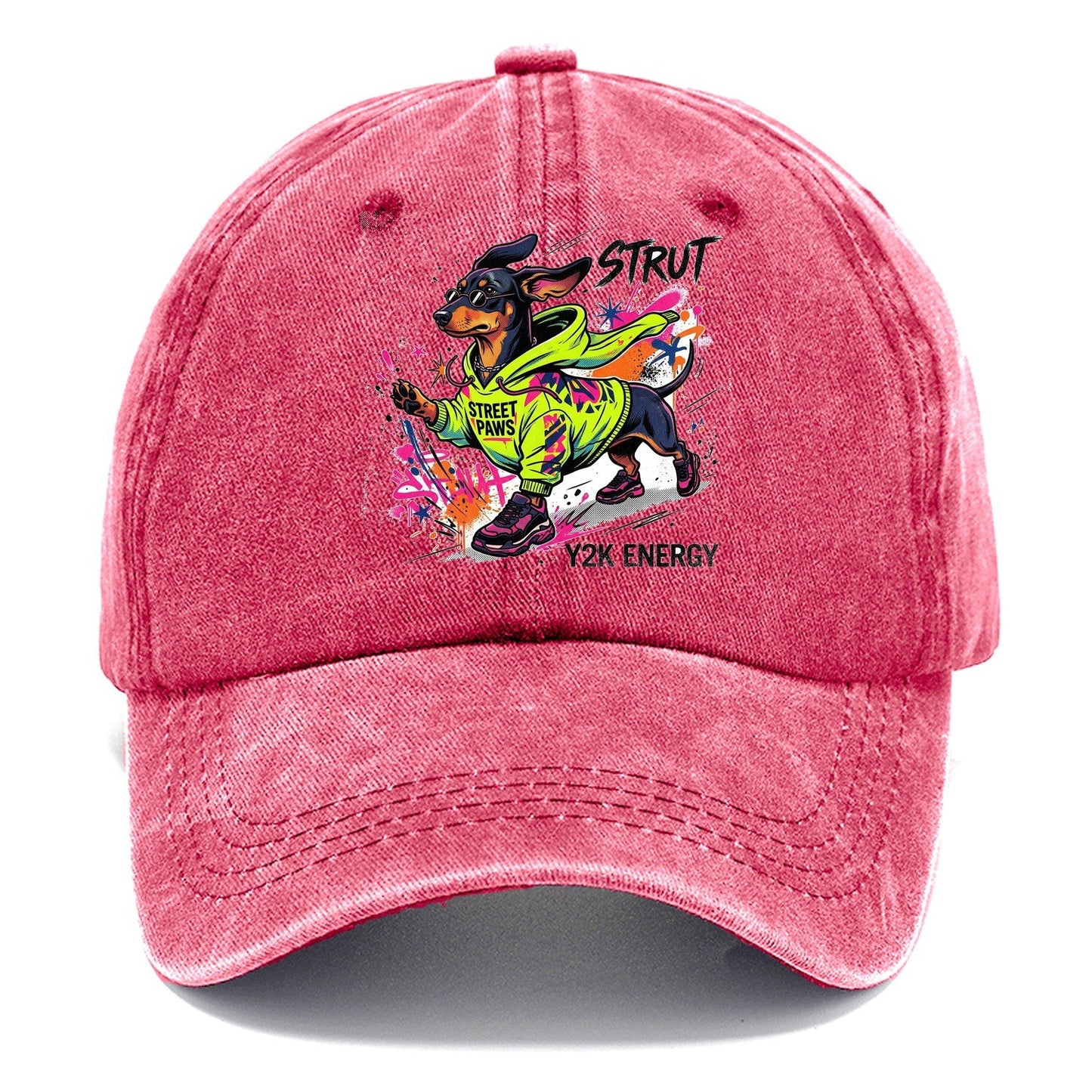 Strut Street Paws Y2K Energy Classic Cap – Pomegranate Blush