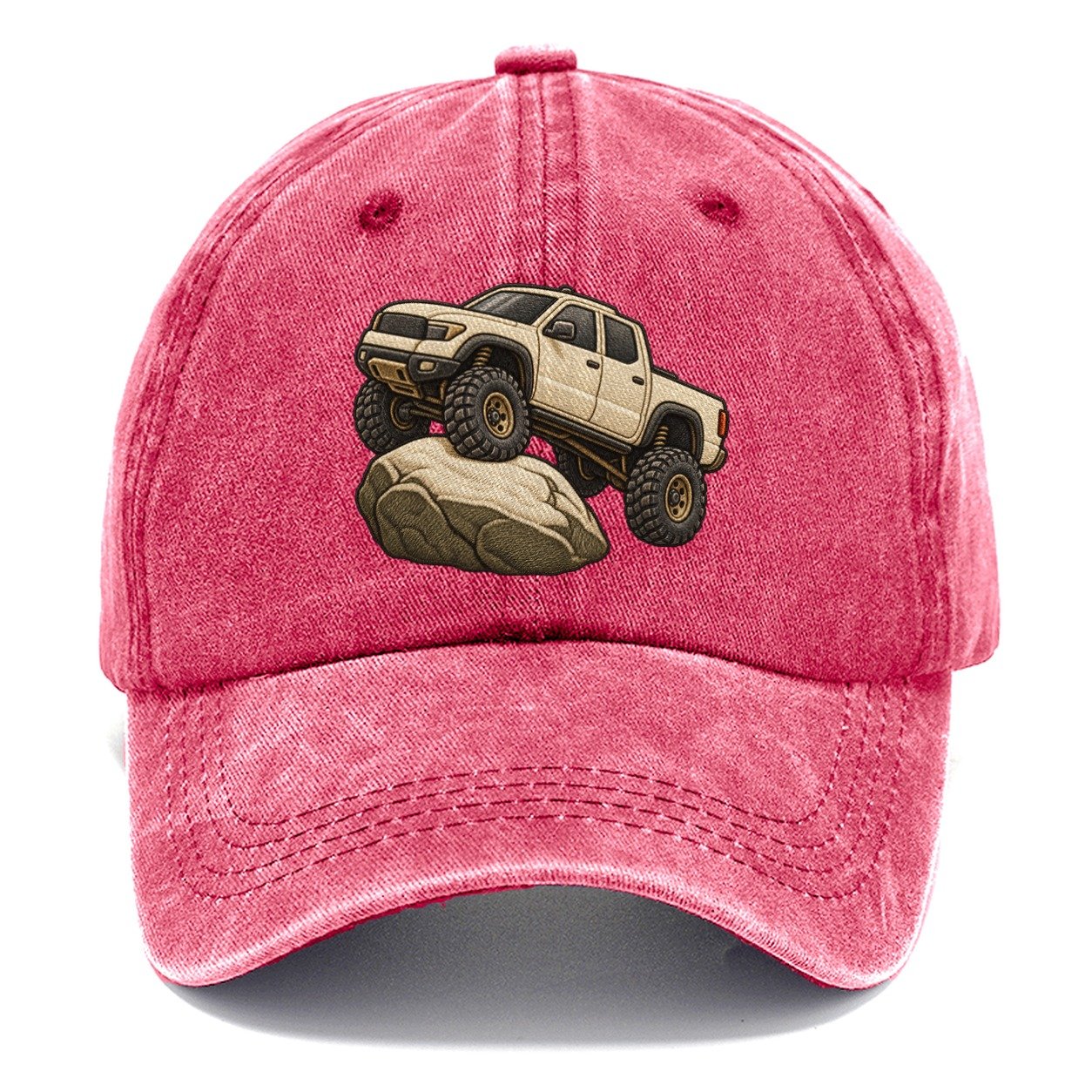 Lifted Pickup On A Boulder Off Roading And Overlanding Classic Cap – Pomegranate Blush