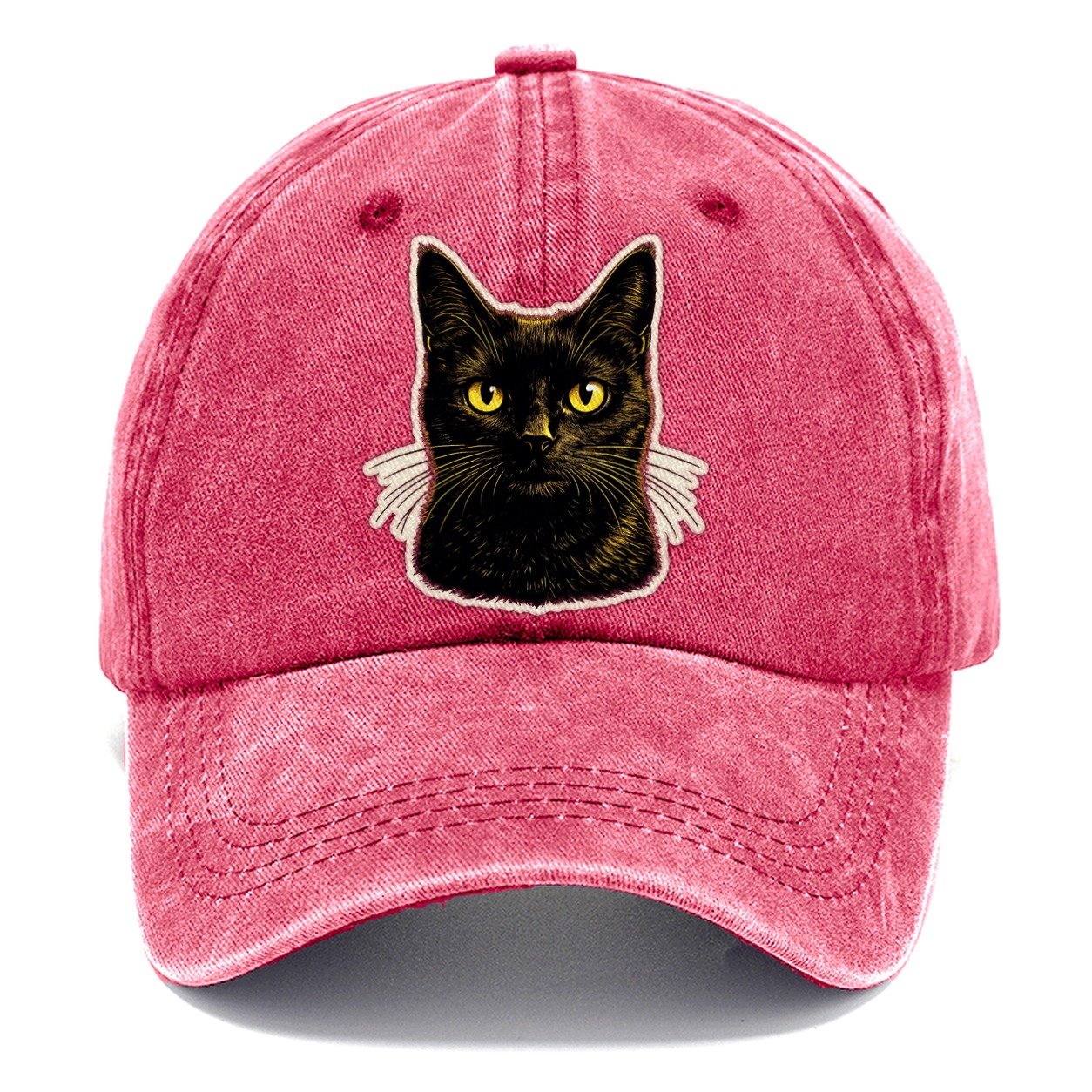 Golden Eyed Black Cat Classic Cap – Pomegranate Blush