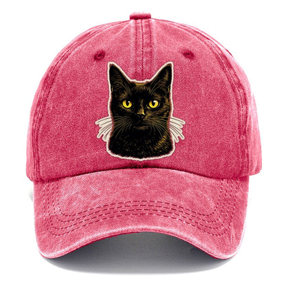 Golden Eyed Black Cat Classic Cap – Pomegranate Blush