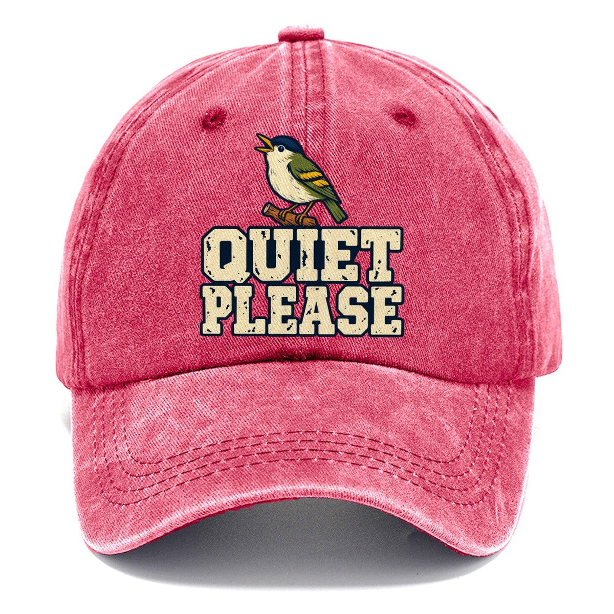 Quiet Please Birdwatching Classic Cap – Pomegranate Blush