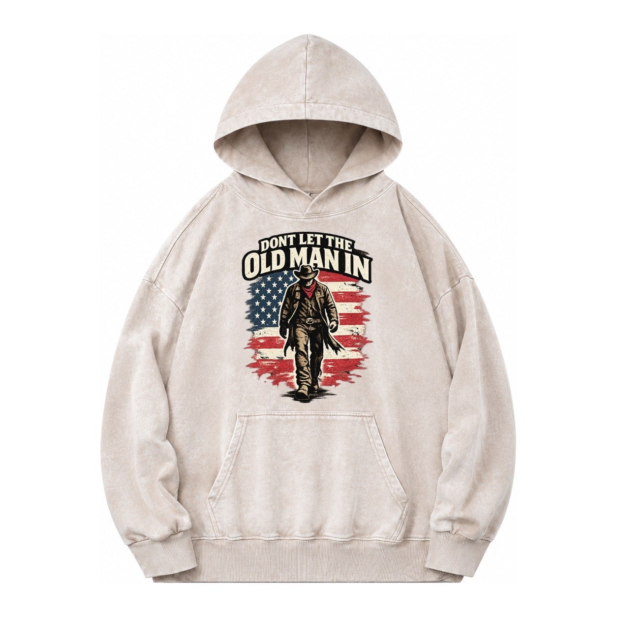 Dont Let The Old Man In Vintage Washed Hoodie – Off White